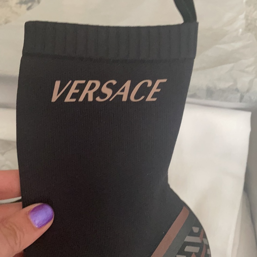 VERSACE LA GRECA SIGNATURE SOCK BOOTS size 39 - Picture 8 of 13